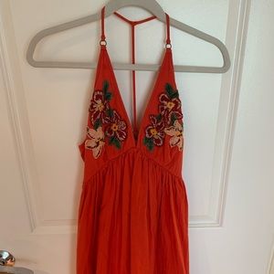 Free People red babydoll dress